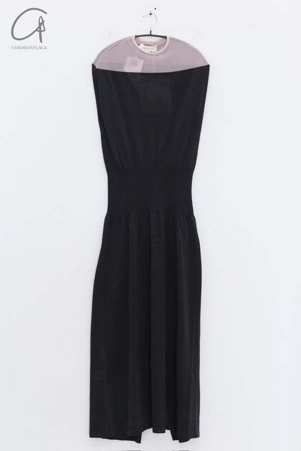 SWAYING 25 Early Spring Hanging Sleeve Colorblock Dress SW-SW25PS2L03-HEIHUI Black and Gray